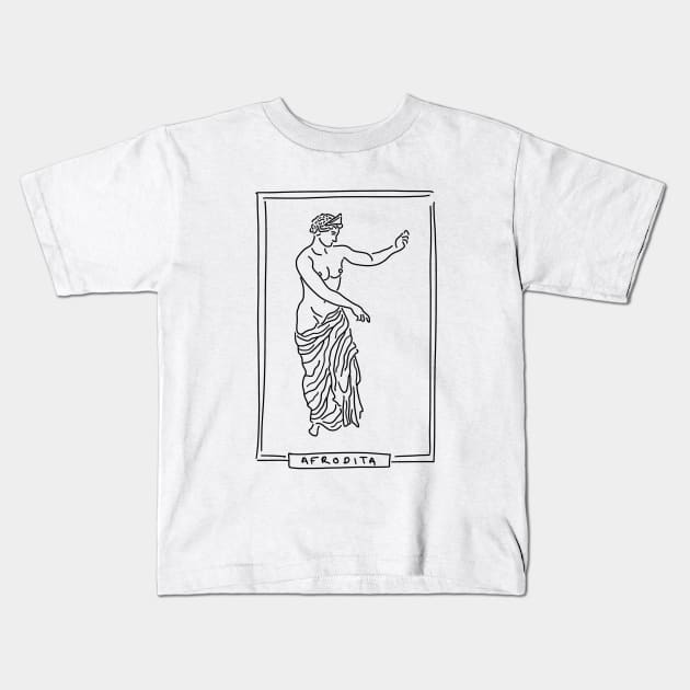 Afrodita Greek Goddess Kids T-Shirt by candelanieto